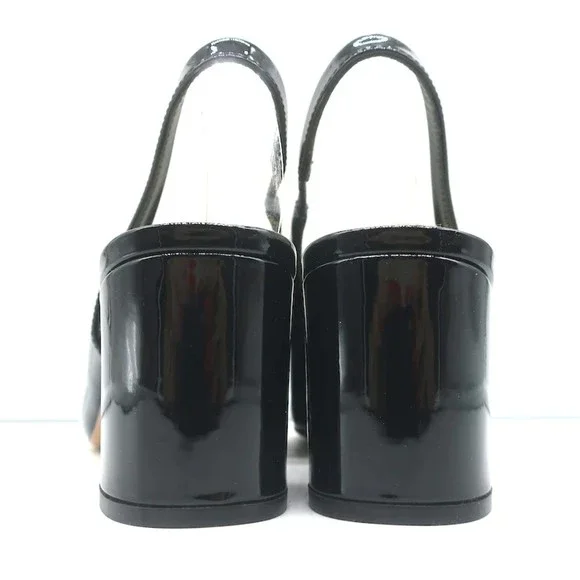 Valentino One Stud Slingback Pumps Black Patent Leather Size 36.5 NEW - Picture 7 of 10